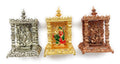 Chircrafts Radha Krishna Temple/Home Mandir- Metal Plated Especially for Diwali Puja and Gift Purpose(H 2 x L 1 x W 1) inches,Combo -3