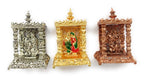 Chircrafts Radha Krishna Temple/Home Mandir- Metal Plated Especially for Diwali Puja and Gift Purpose(H 2 x L 1 x W 1) inches,Combo -3