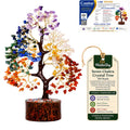 7 Chakra Crystal Tree 300 Beads Certified Natural Stones Feng Shui Bonsai Home office Decor Gift Item for Positive Energy and Good Luck Gemstones Tree for Chakra Healing| Spiritual Gift, Meditation
