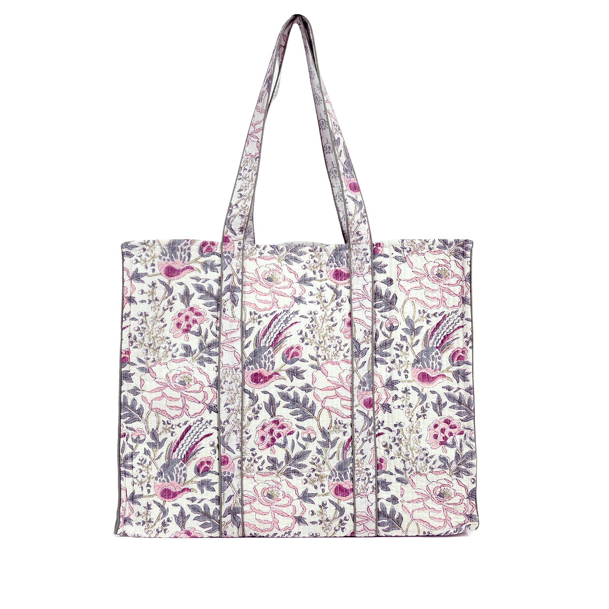 BLOCK N STYLE Women's Tote Bag | Double Handle Cotton Handblock Printed Bag | Multicolour