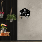 Artvibes Unique Stylish Wooden Key Holder for Wall Decor with Stylish Stainless Steel 6 Hooks Beautiful Key Organizer for Home Decoration(KH_814), Black1