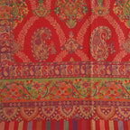 Mehrunnisa Jamawar Kani 100% Pure Wool Shawl Wrap From Kashmir (Red)