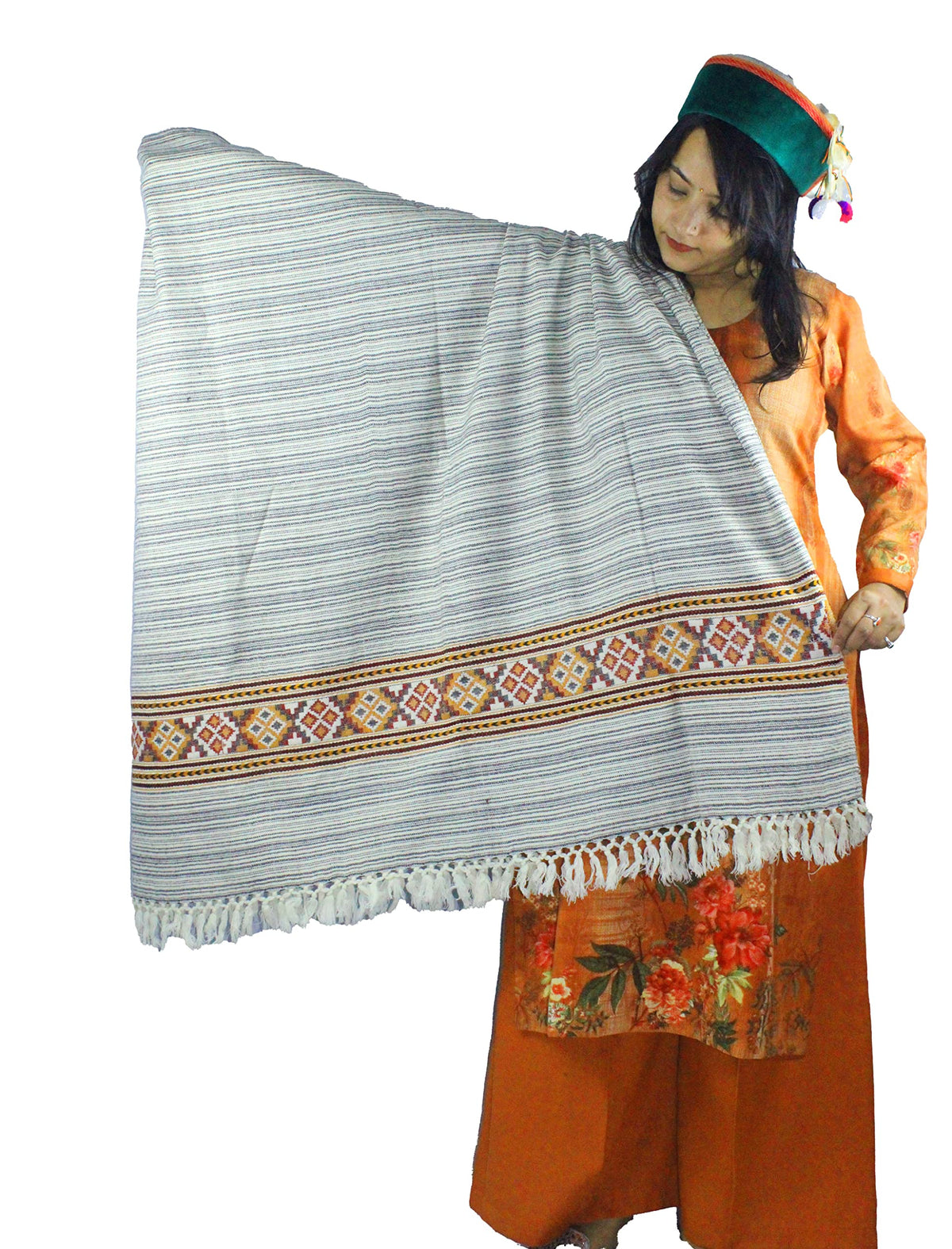 ARUNA HANDWOVEN GRAY SHAWL