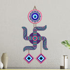 Artvibes Swastik Evil Eye Wall Hanging for Home Entrance Door Decor | Sacred Hindu Swastik Symbol with Nazar Battu Protection for Positive Energy | Good Luck | Vastu & Spiritual Wall Art (WH_85108N)