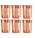 Adoko 100% Pure Copper Tumbler 300ml | Ayurvedic Drinking Glass for Water | Handcrafted Copper Utensil for Daily Use – 6Pcs Set