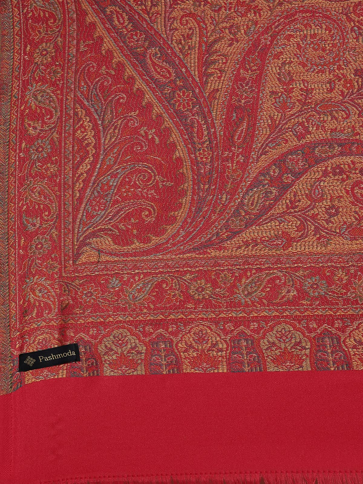 Pashmoda Women Shahnaz Antique Jamawar Shawl (Size: 101 X 203 CM)