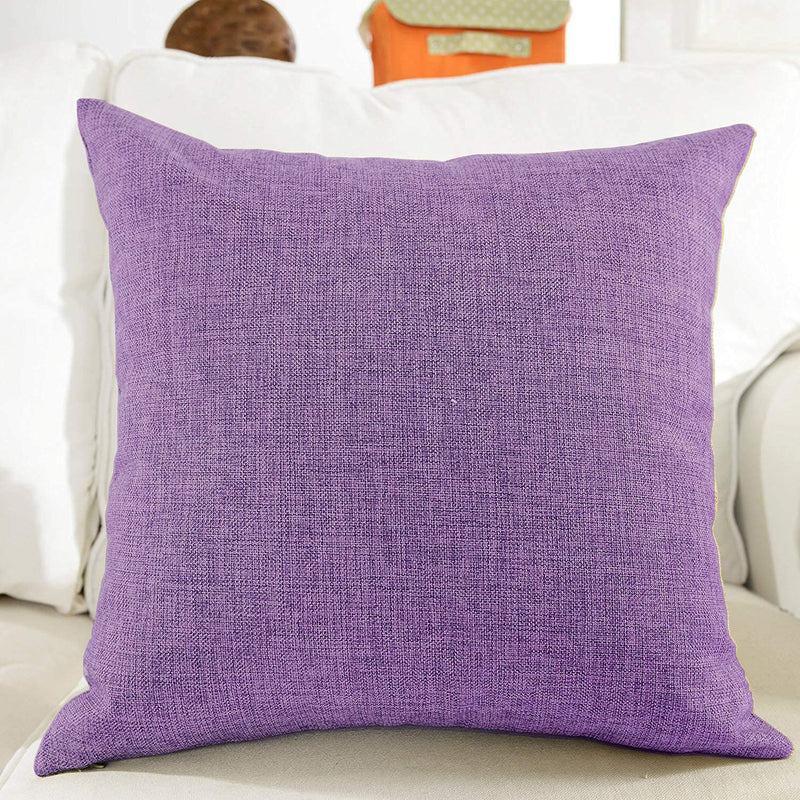 Khooti Decorative Jute Square Cushion Cover Throw Pillow Cover for Living Room Couch Diwan Single Seater Sofa, Modern Boho Large 28 x 28 Inches / 70 x 70 cm (Colour - Onion)(Set of 1 piece)