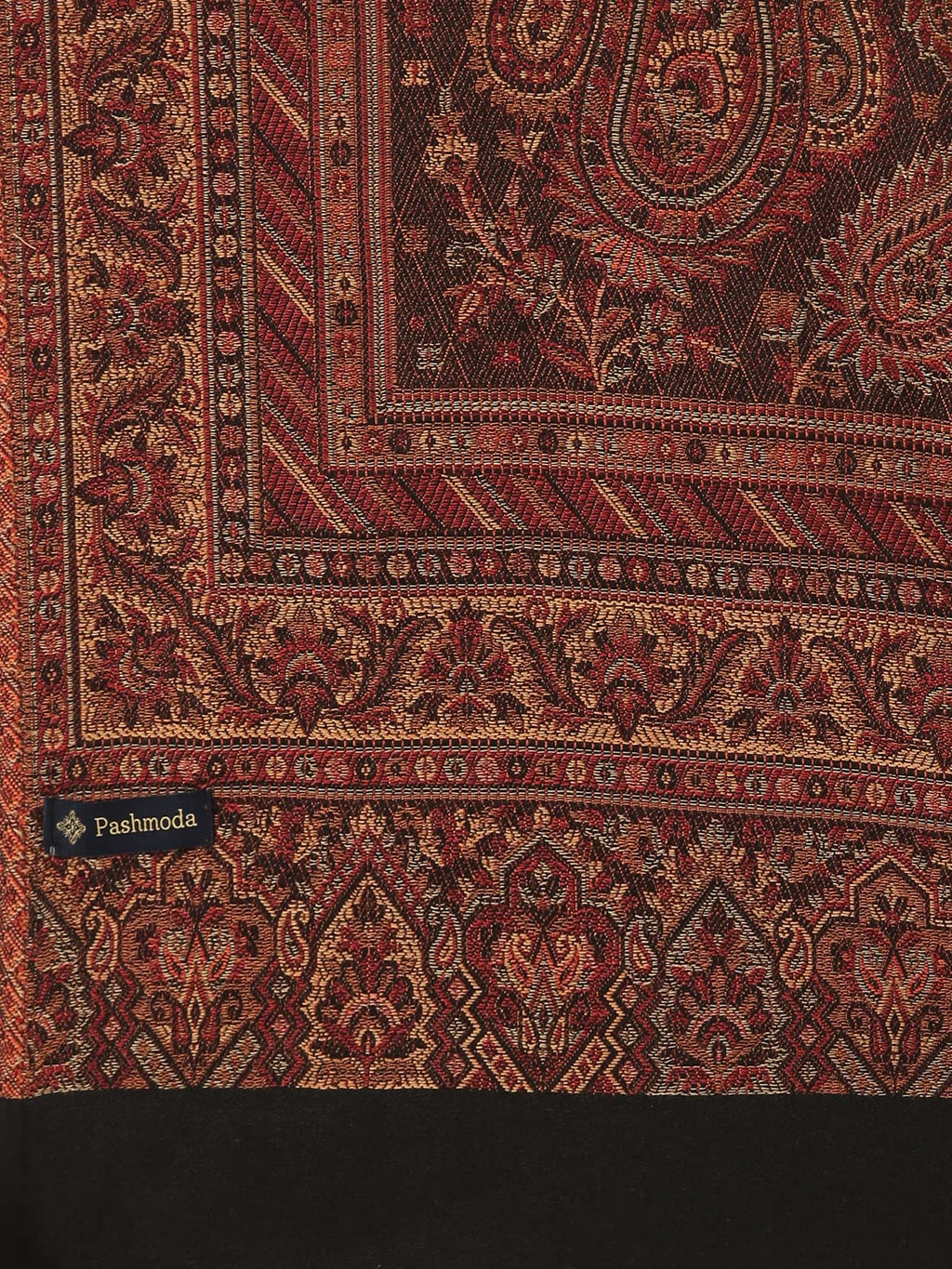 Pashmoda Women Noor Kashmiri Royal Paisley Design Jamawar Shawl (Size: 101 X 203 Cms)