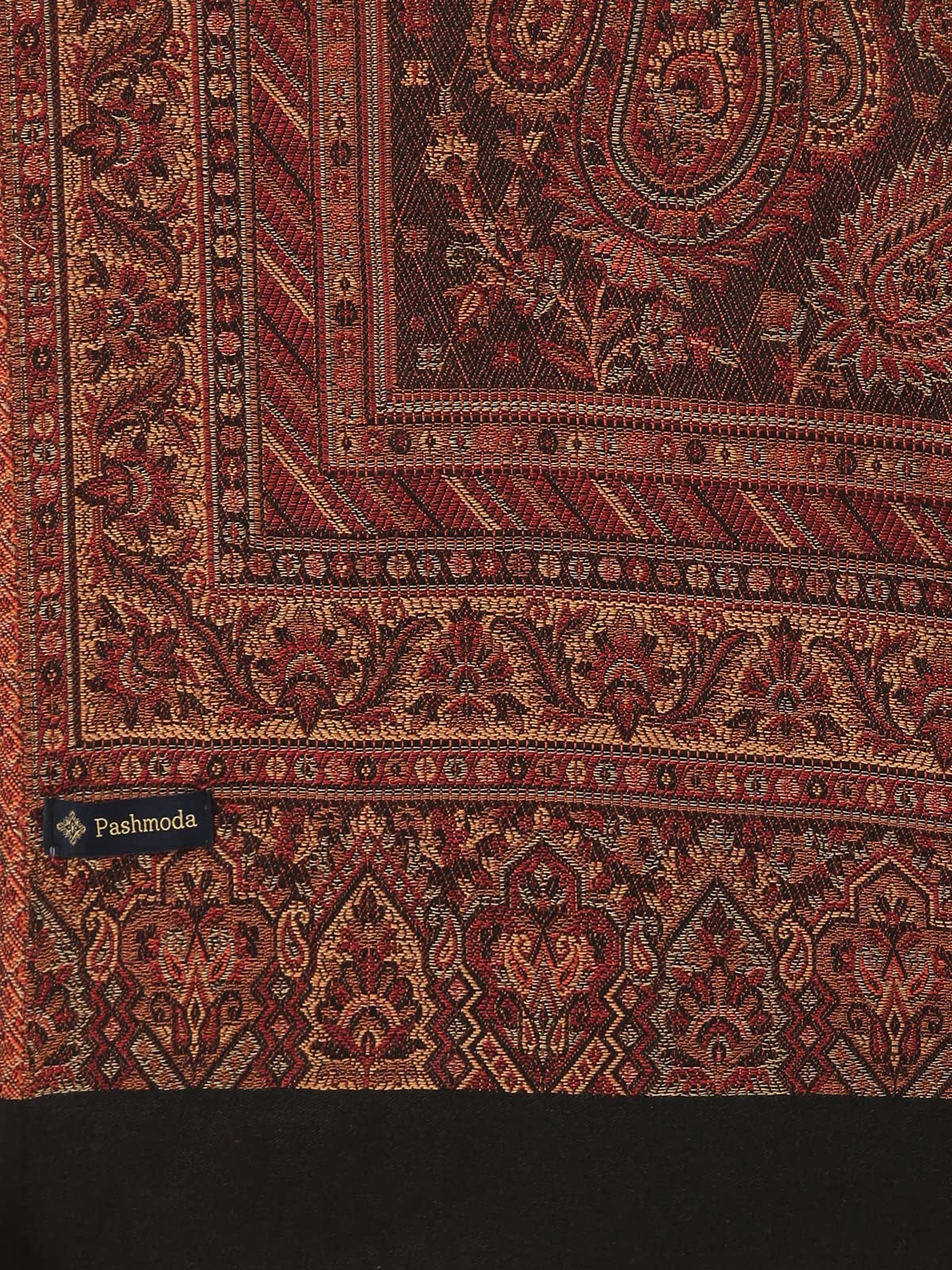 Pashmoda Women Noor Kashmiri Royal Paisley Design Jamawar Shawl (Size: 101 X 203 Cms)