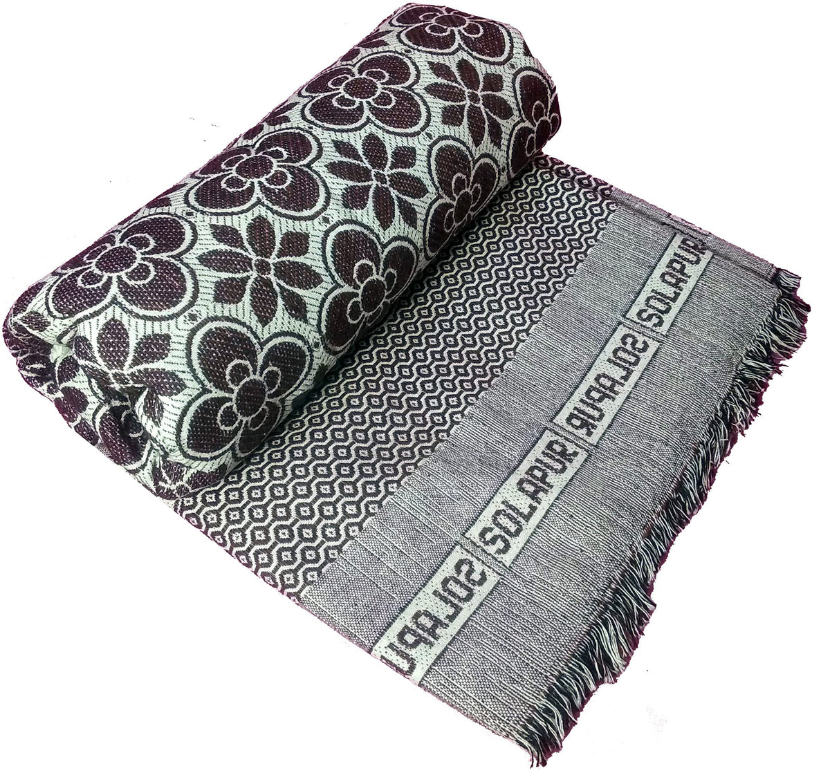 Cotonine Cotton, Single Size, Solapur Chaddar Blanket for Daily use, Brown Color, Pack of 1 Kafalo