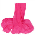 Iba & Isba Women's Plain Crinkled Scarves, Stoles, Hijabs (76 x 36 inch) (Hot Pink)