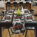 PRAKARTIK BY INDUARTS Rose Floral Eco-Friendly Cotton Dining Table Mats with Runner – Reusable, Machine Washable, Everyday Use Red Rectangular Placemats, Set of 4+180 cm Runner Kafalo