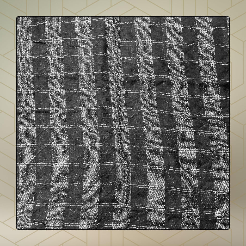 FAHABO Scarf for Women Stylish Woven Checkered Cotton with Tassels | Hijab Scarf | Stole | Soft, Lightweight, and Latest Scarves | 72 x 32 Inches (Black and White)