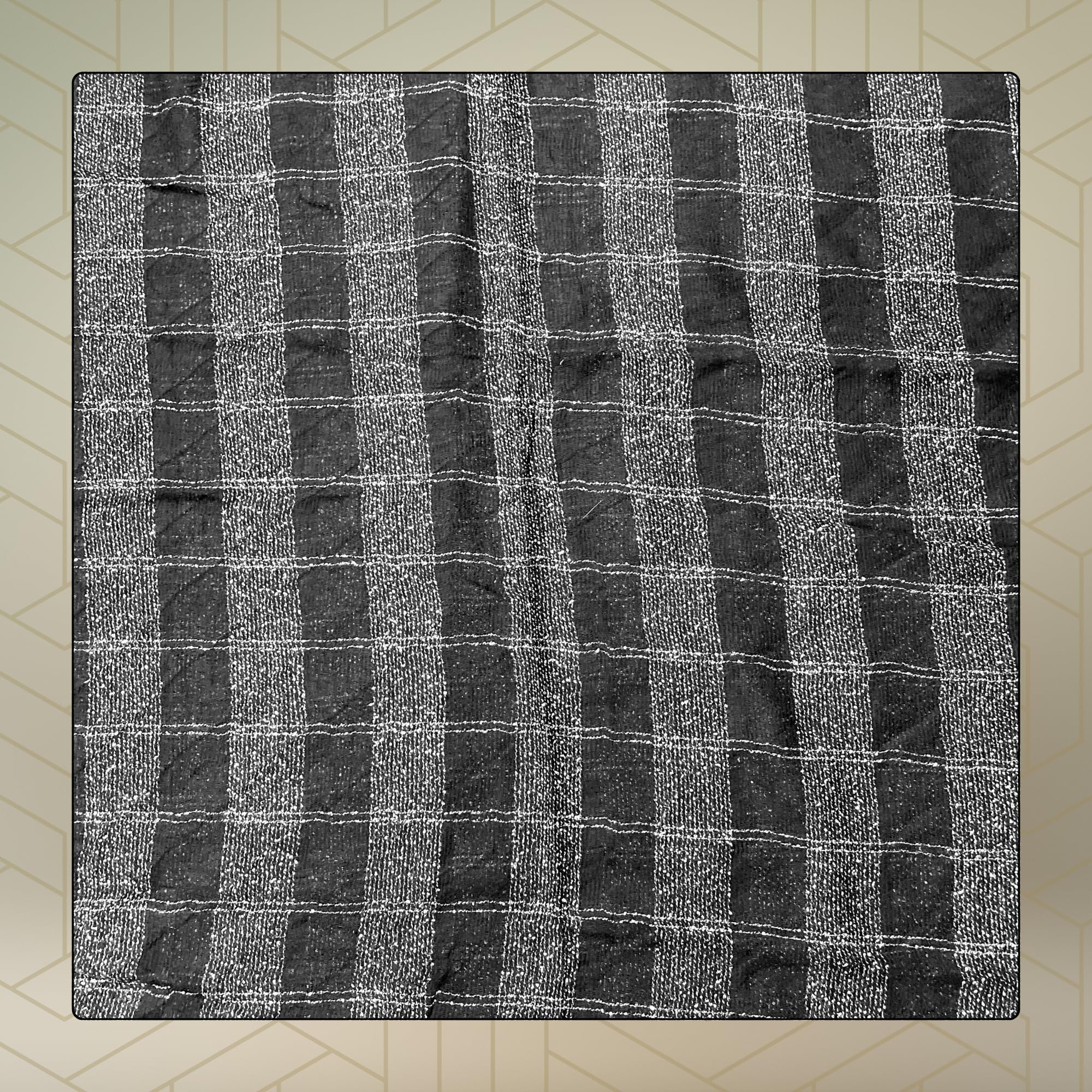 FAHABO Scarf for Women Stylish Woven Checkered Cotton with Tassels | Hijab Scarf | Stole | Soft, Lightweight, and Latest Scarves | 72 x 32 Inches (Black and White)