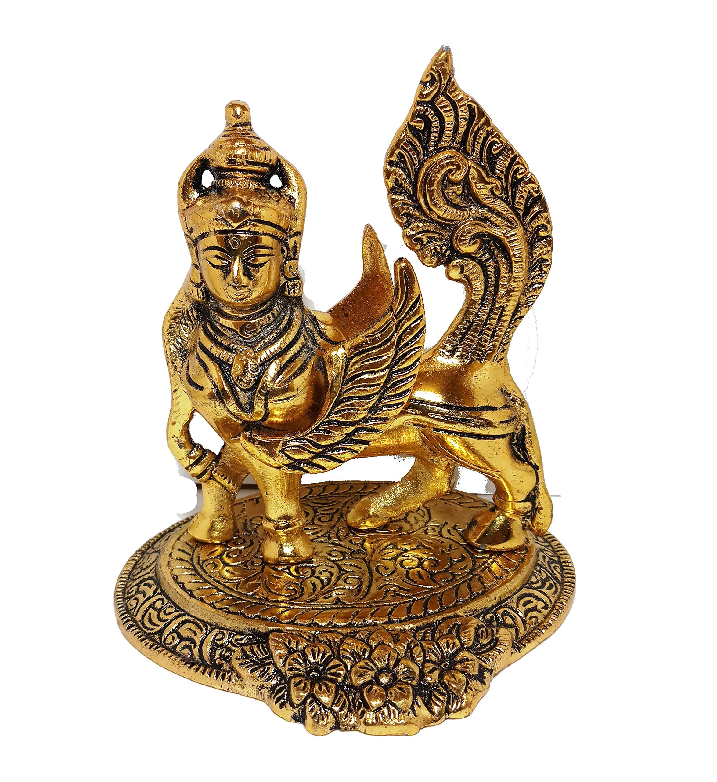 Prince Home Decor & Gifts Metal Kamdhenu Cow with Calf Statue Good Luck Holy Cow with Calf Statue/Metal Cow with Calf for Home Decor Spiritual Showpiece Figurine (Nandani Cow, 500)