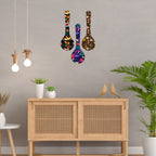 Artvibes Madhubani Art Wooden Wall Hanger For Home | Office | Living Room | Gift | Modern Decoration Items | Kitchen Wall Decor | Home Decor Hanging Items (Wh_5001N), Set Of 3