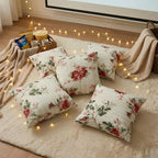 Clasiko Cotton Cushion Covers 24x24 – Set of 5 Decorative Cushion Covers, Warm Rose, Soft Cotton, Hidden Zip, Sofa & Bedroom Décor
