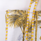 Ravaiyaa - Attitude is everything Women & Man Beautiful Printed Cotton Grocery Shopping Bag | Shoulder Bag | Cotton Tote Bag | Travel Tote Bags 18x5.5x16 Inch (Yellow Palm Tree)
