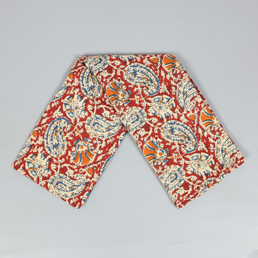 Scarf For Girls 100% Pure Cotton Hand Block Printed Square (Light Peach)
