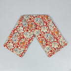 Scarf For Girls 100% Pure Cotton Hand Block Printed Square (Light Peach)