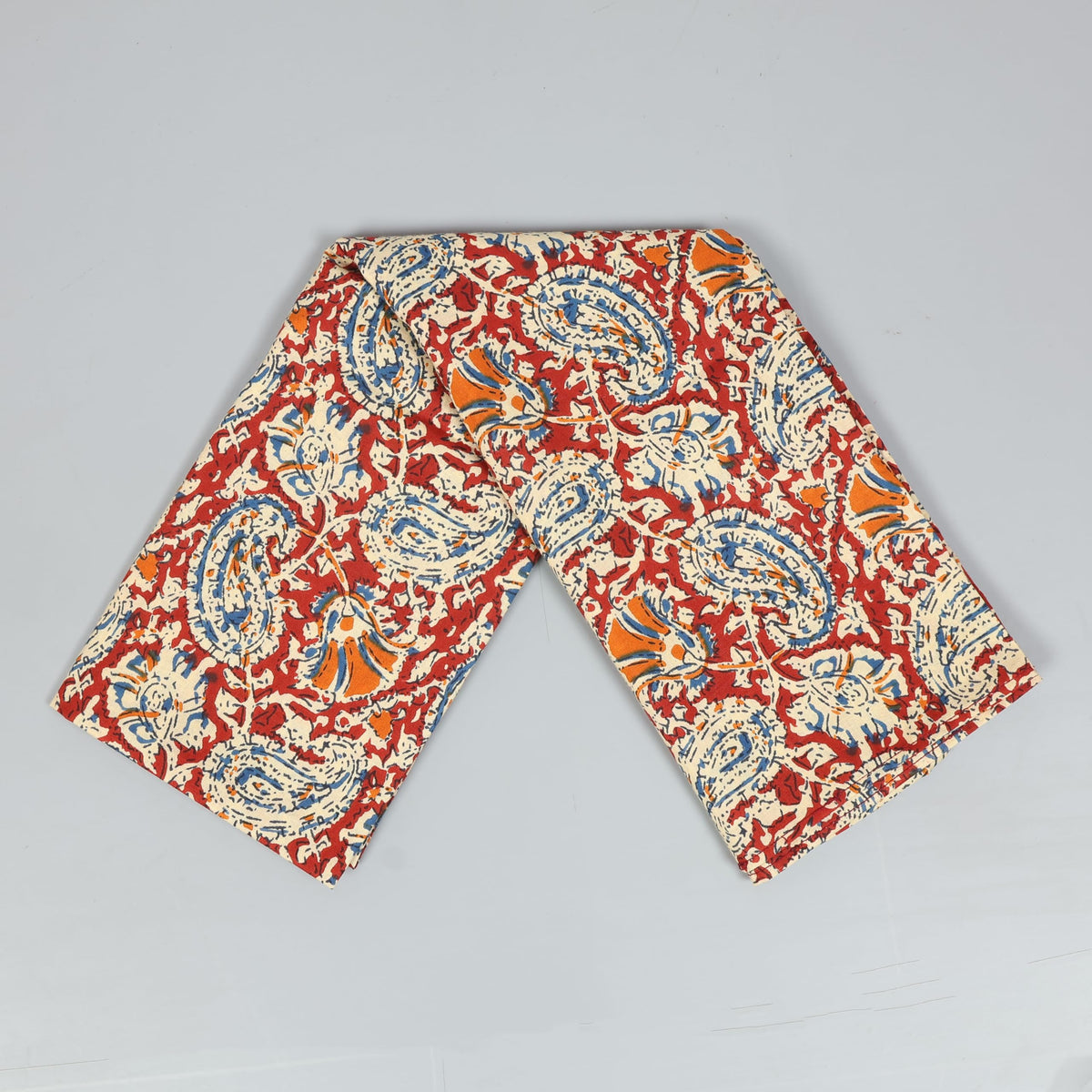 Scarf For Girls 100% Pure Cotton Hand Block Printed Square (Light Peach)