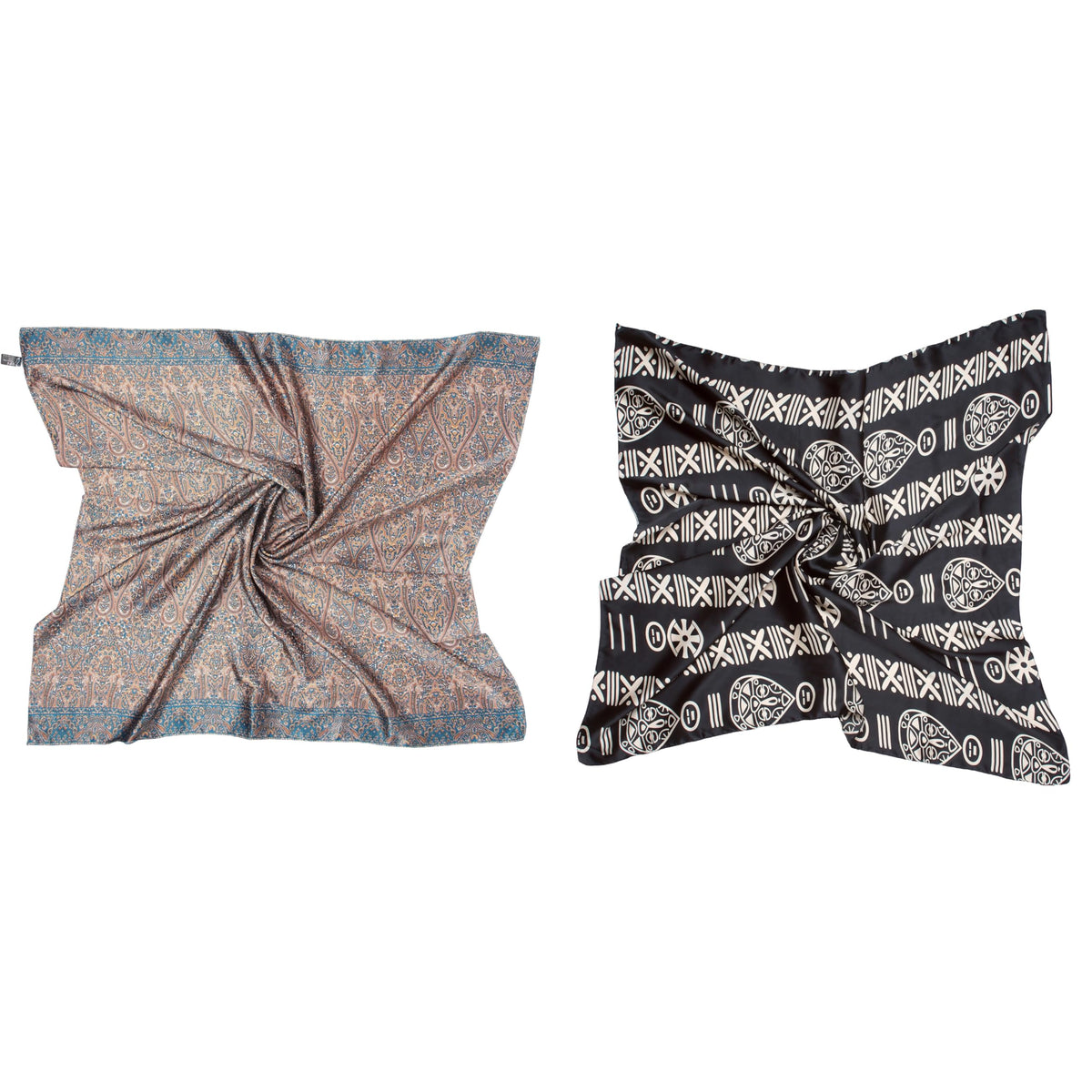 Sahil Fashion Women Luxury Square Scarf – Soft Silk Satin | Stylish Printed | Multi-Way Drape | 100x100 cm