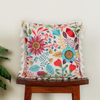 ishro home Premium Cushion Cover 16 inch x 16 inch | Set of 2 – Soft European Standard Fabric, Frill Design, Machine Washable | (2, Sun Garden, 16x16 Inch)