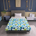 Divine Casa 100% Cotton All Season Reversible Dohar Single Bed Size | AC Blanket | Lightweight Bed Blanket (Emerald and Aqua, Geometric)| TC - 120 Kafalo