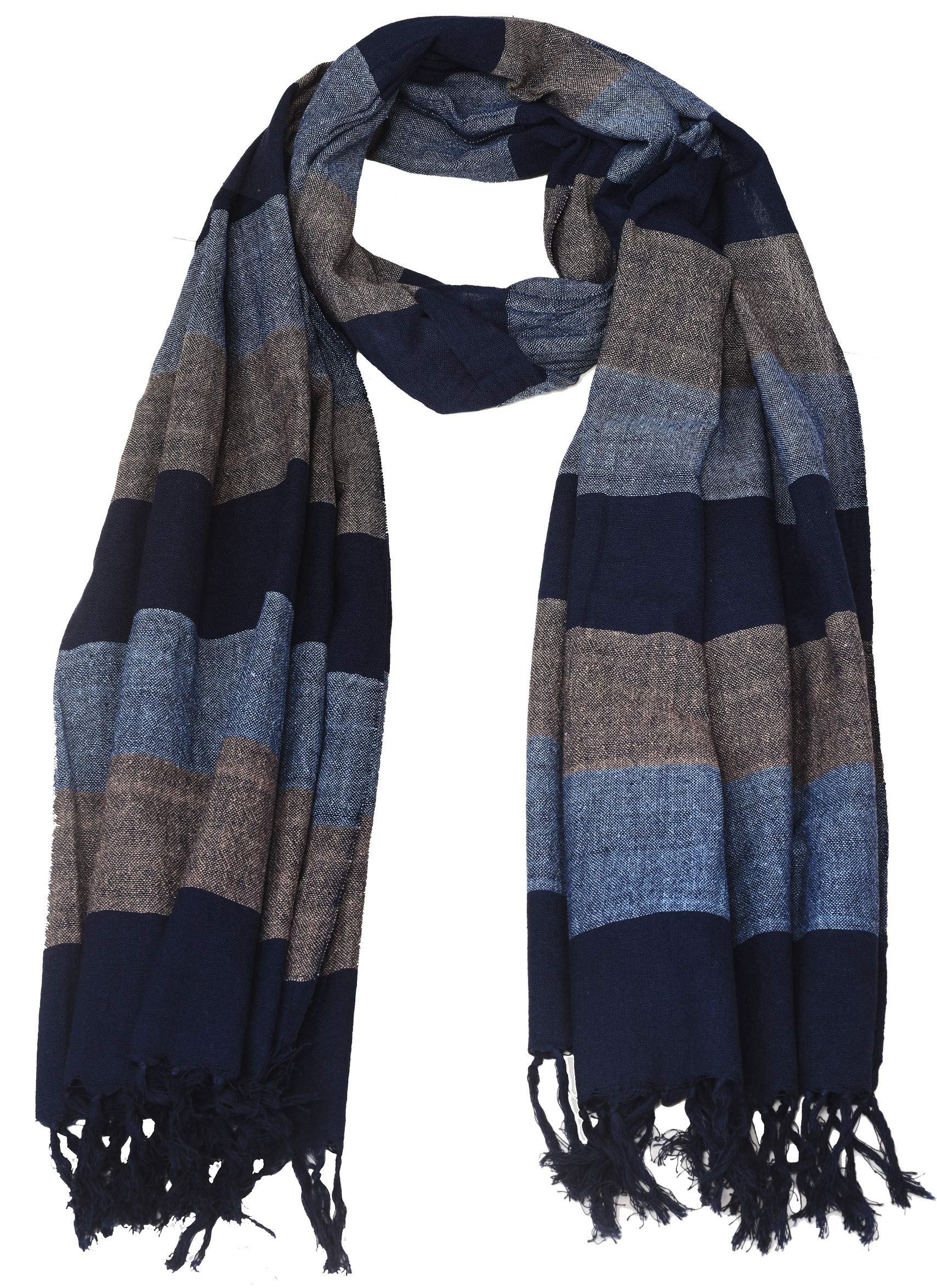 Zaina Men and Women's Checkered Cotton Sober Look Scarf (Multicolour, 80 X 180 cm)