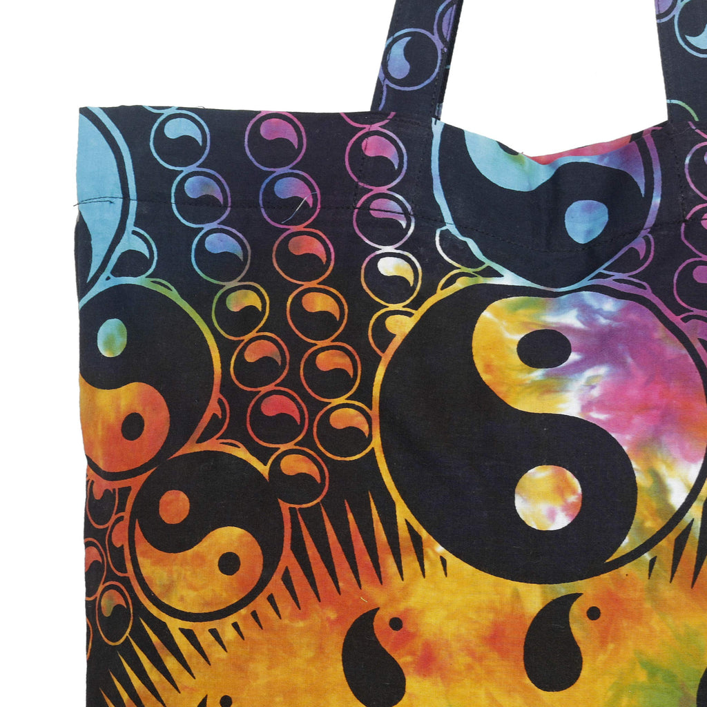 Ravaiyaa - Attitude is everything Cotton Shopping Bag Purse Bags Women Tote Shoulder Handbag (Multi Yin Yang Bag - 15)