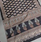 NK Textiles Women's Ajrakh Batik Hand Block Print Pure Mul Cotton Scarf/Stole (22x72)