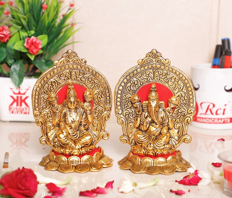 KridayKraft Metal Laxmi Ganesh Statue/Murti for Pooja Room & Home Office Décor,Laxmi Ganesha Idol for Diwali Gift,Religious Idol Showpiece Figurines Decorative & Diwali Poojan...