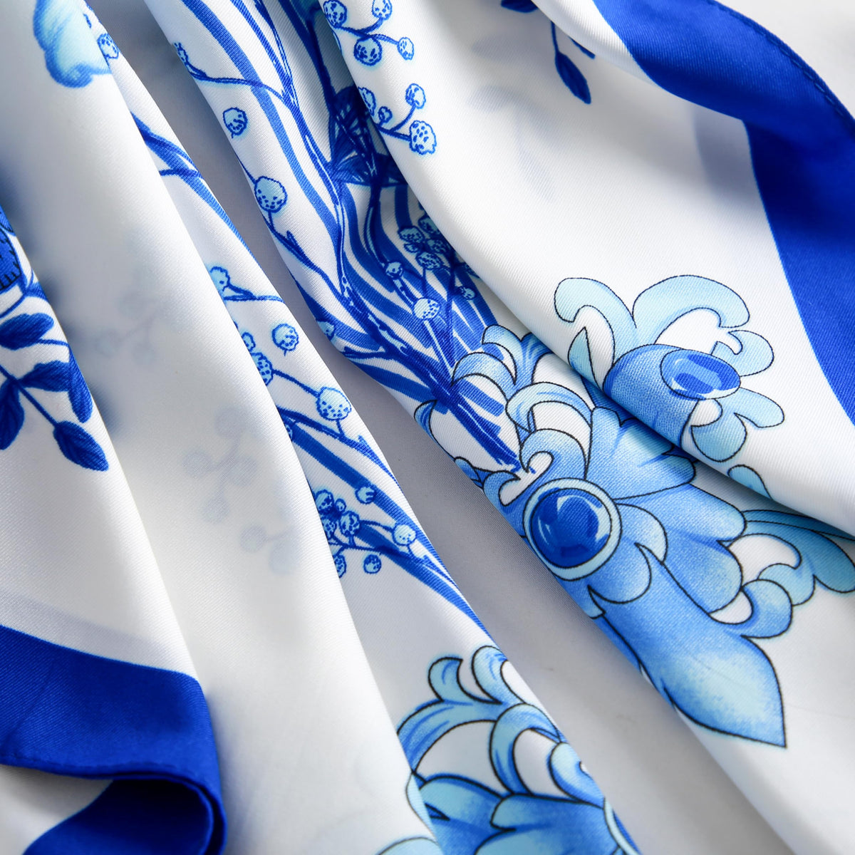 CrossKulture Printed Poly Silken feel Scarf Stole for Women | Stylish, Soft, & Lightweight | Satin Feel Neck, Hair & Head Scarf for Women | Square Silk Stole for Handbag (Colour47)