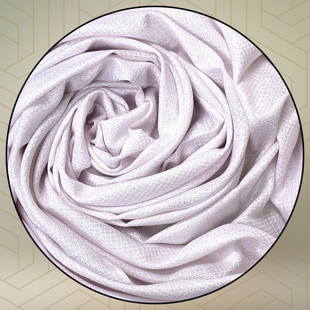 FAHABO Shimmer Woven Cotton Blend Scarf for Women – Lightweight Hijab & Stole Wrap | 73 x 29 Inches (Baby Pink)