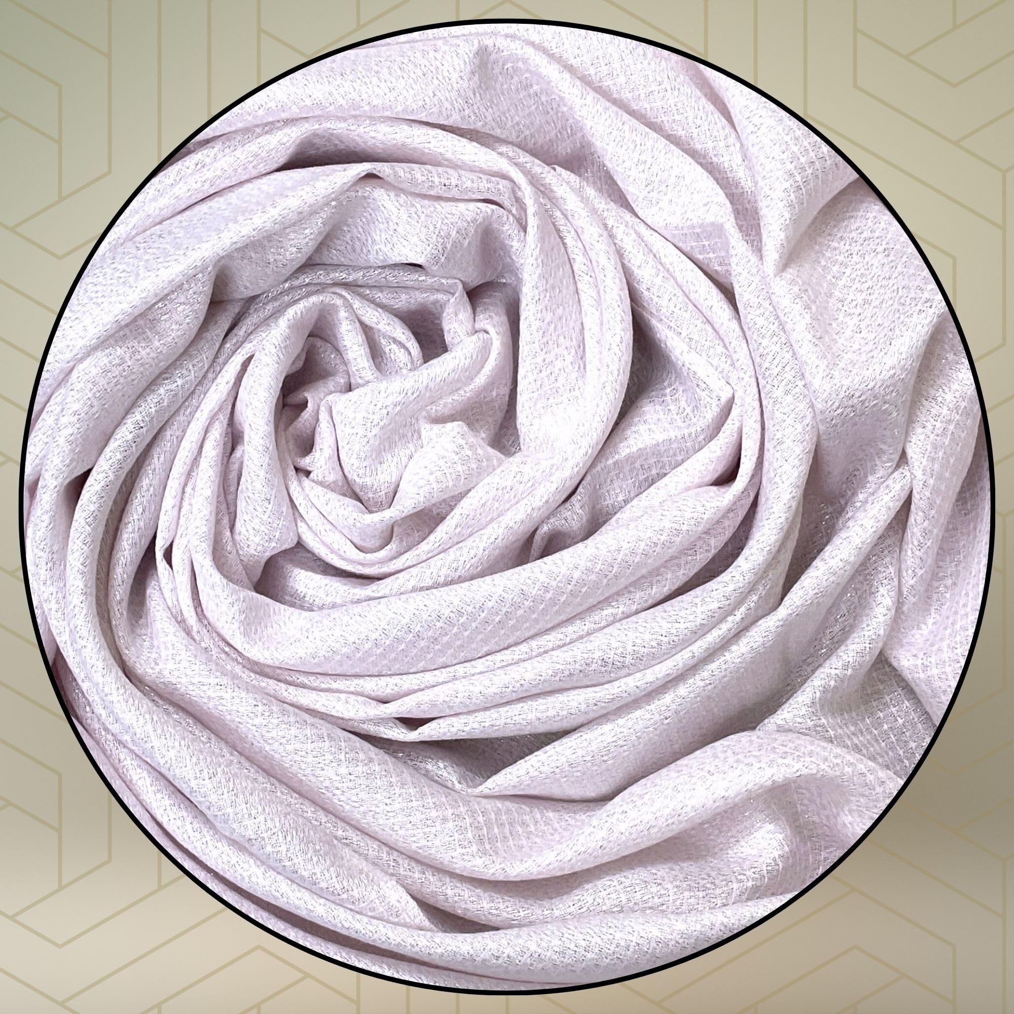 FAHABO Shimmer Woven Cotton Blend Scarf for Women – Lightweight Hijab & Stole Wrap | 73 x 29 Inches (Baby Pink)