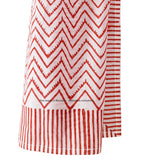 Ravaiyaa - Attitude is everything Hand Block Printed Cotton Long Stole Scarves Hijab Neck Wrap Scarf 71 X 21 Inch (White Red Waves)