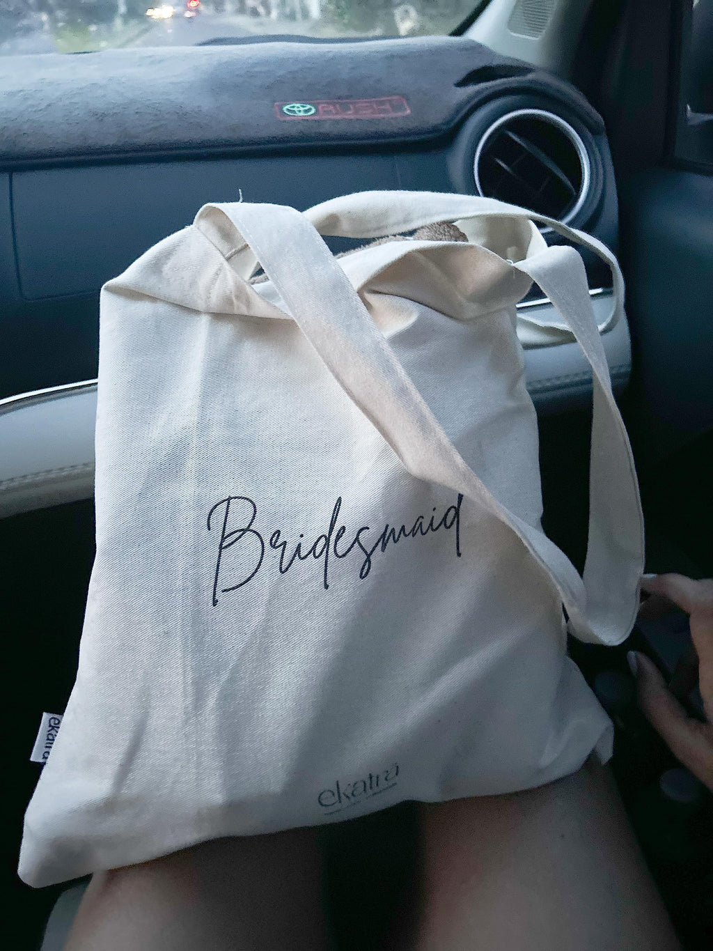 Ekatra Handmade Bridesmaid Cotton Tote Bag, Reusable & Washable