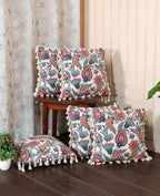 ishro home Premium Cushion Cover 18 inch x 18 inch | Set of 5 – Soft European Standard Fabric, Frill Design, Machine Washable | (5, Paisley Fiesta, 18x18 Inch)