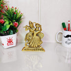 KridayKraft Golden Finish Dancing Radha Krishna Idol Statue with an Antique Finish so Looks Very Beautiful and use for the Purpose of Worship and Decorative for Home,Office&Table Gift for Birthday