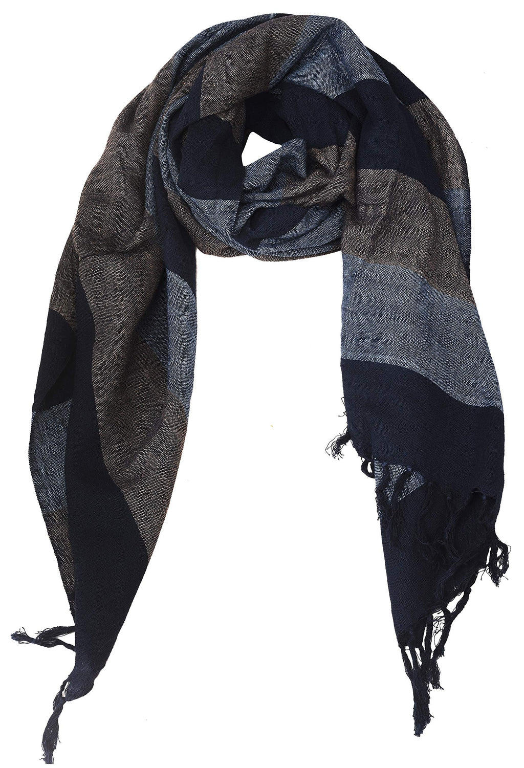 Zaina Men and Women's Checkered Cotton Sober Look Scarf (Multicolour, 80 X 180 cm)