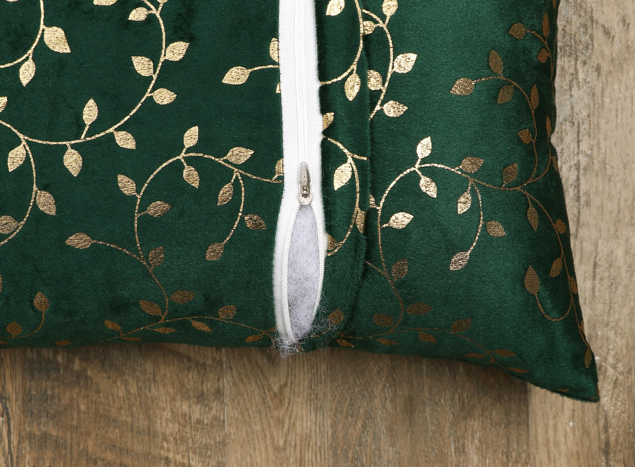 RD TREND® Velvet Rectangular 12x18 Inches Cushion Covers Set of 2 | Throw Pillow Covers for Sofa, Bed & Living Room | Perfect for Home Décor Dark Green