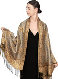 Achillea Soft Silky Reversible Paisley Pashmina Shawl Wrap Scarf w/Fringes