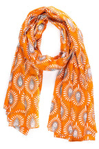 AQVA Printed Cotton Scarf for Women Stylish (Aqva Orange) | Head and Face Cover Scarf for Girls with 100% Cotton | Soft & Lightweight Scarves/Stoles for all Weather (72 x 43 in)
