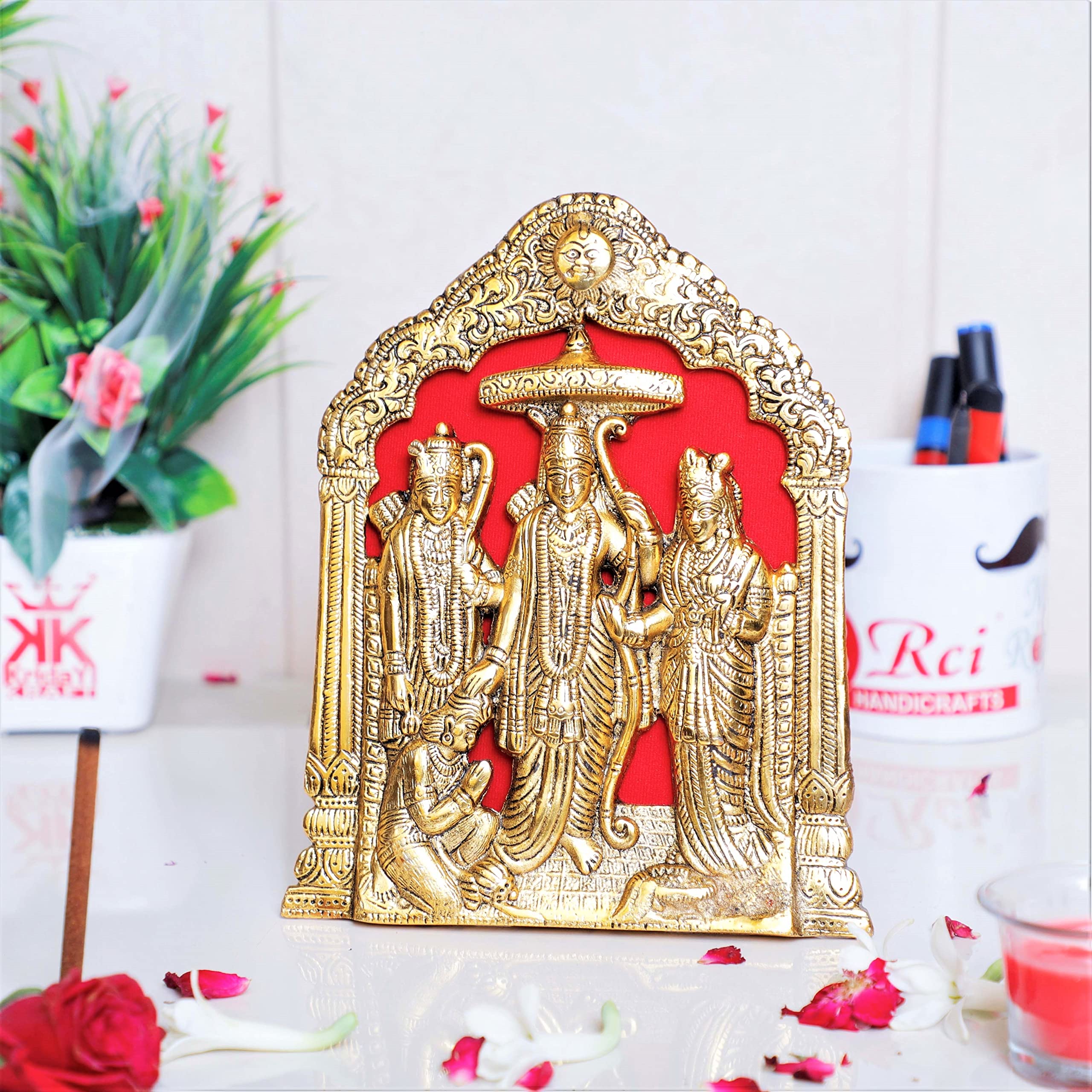 KridayKraft Shree Ram Metal Statue for Pooja,Lord Rama Laxman Sita & Hanuman Murti Religious Idol for Home,Office Decor,Shopiece Figurines,Gift Article...