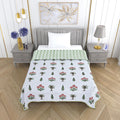Mafatlal Royal Dohar Single Bed, 300 GSM Cambric Cotton Reversible AC Blanket, Soft Lightweight Cotton Blanket for Summer & AC Rooms, 152 x 228 cm, Patina Green Kafalo