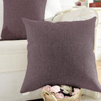 Khooti Decorative Jute Square Cushion Cover Throw Pillow Cover for Living Room Couch Diwan Single Seater Sofa, Modern Boho Medium 14 x 14 Inches / 35 x 35 cm (Colour - Wedge)(Set of 1 piece)