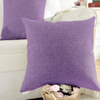 Khooti Jute Cushion Cover, Throw Pillow Cover for Couches, Chairs, Sofas, Beds, Coffee Tables, Living Rooms, Bedrooms, Modern Boho Design, 18 x 18 Inches / 45 x 45 cm | Onion | Set of 2