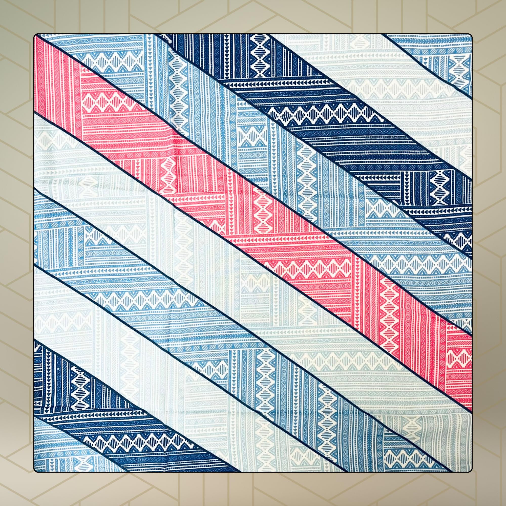 FAHABO Digital Print Mal Mal Cotton Scarf for Women – Soft, Lightweight Hijab, Head & Neck Wrap | Stylish Fashion Scarf (Space Blue, Azure Blue, Punch Pink)