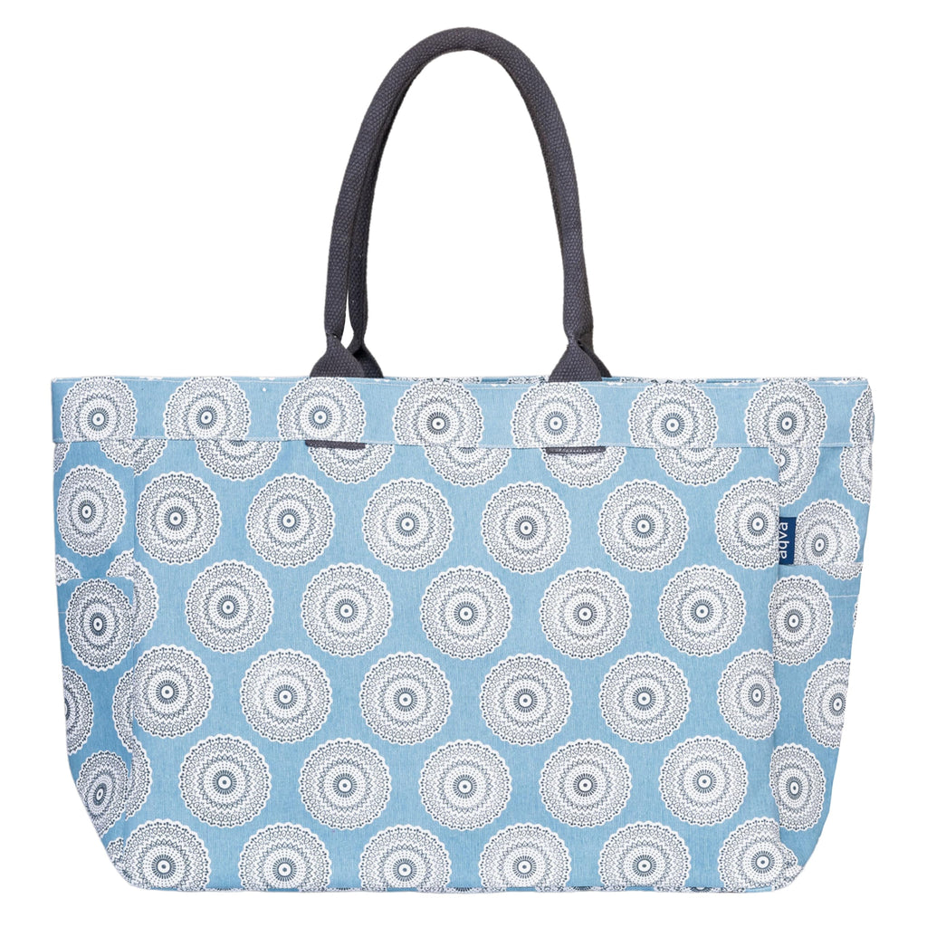 AQVA Stripe Printed Tote Bag for Women | Ladies Casual Handbag for Shopping, Travel with Top & inner Zip Pocket | Versatile Trendy Handbag for College Girls (Hasti Pewter)