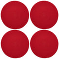 Encasa XO Round Ribbed Cotton Dining Table Mats, Heat Resistant Red Kafalo